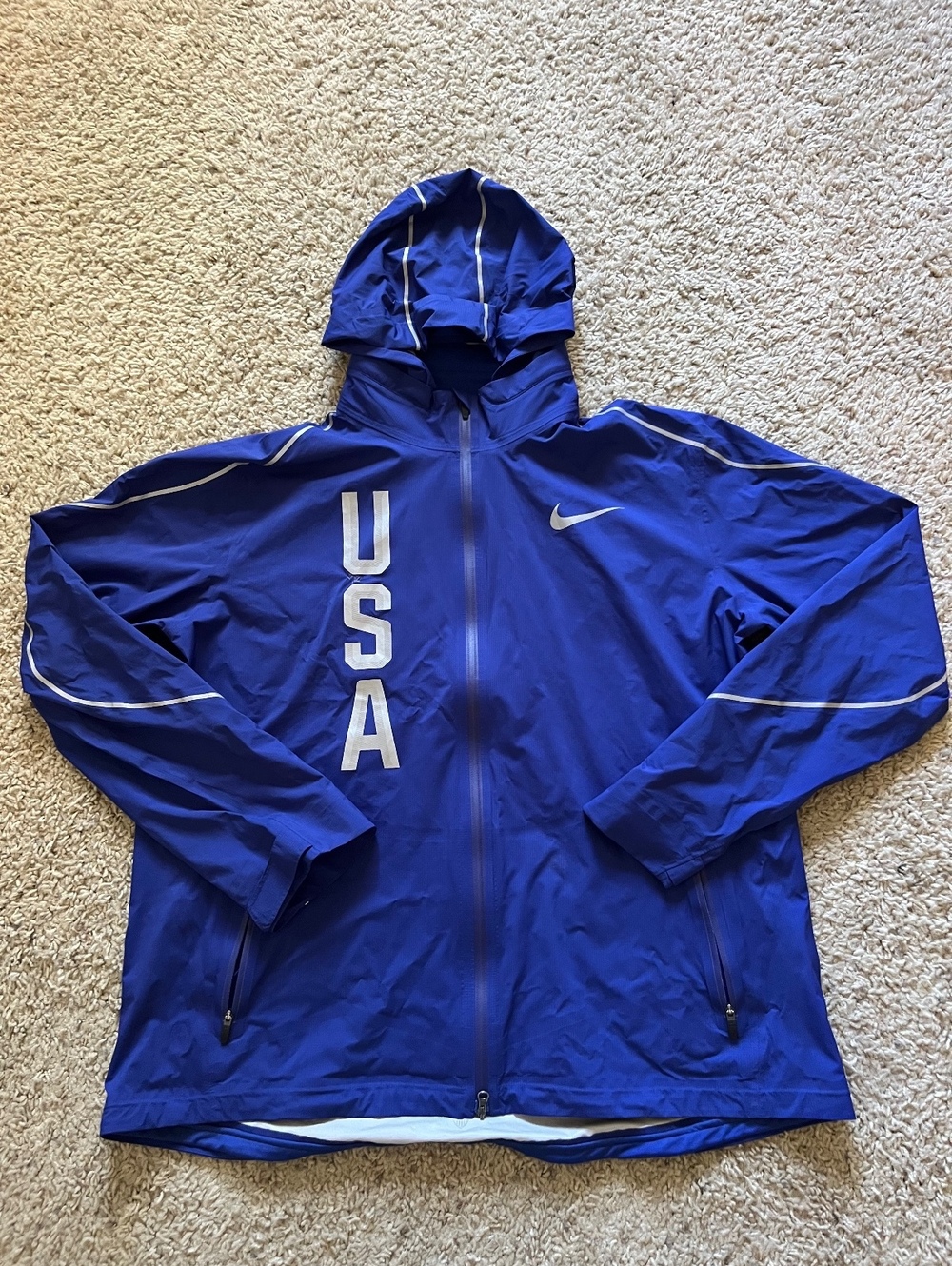 Nike Shield USA Blue Hooded Track Jacket XXL